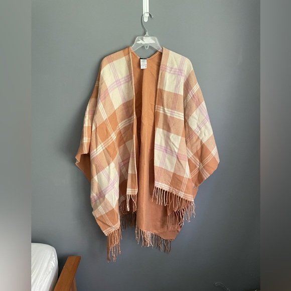 J.Crew Reversible Blanket Poncho in Peach Pink Womens Size XS - Picture 2 of 5
